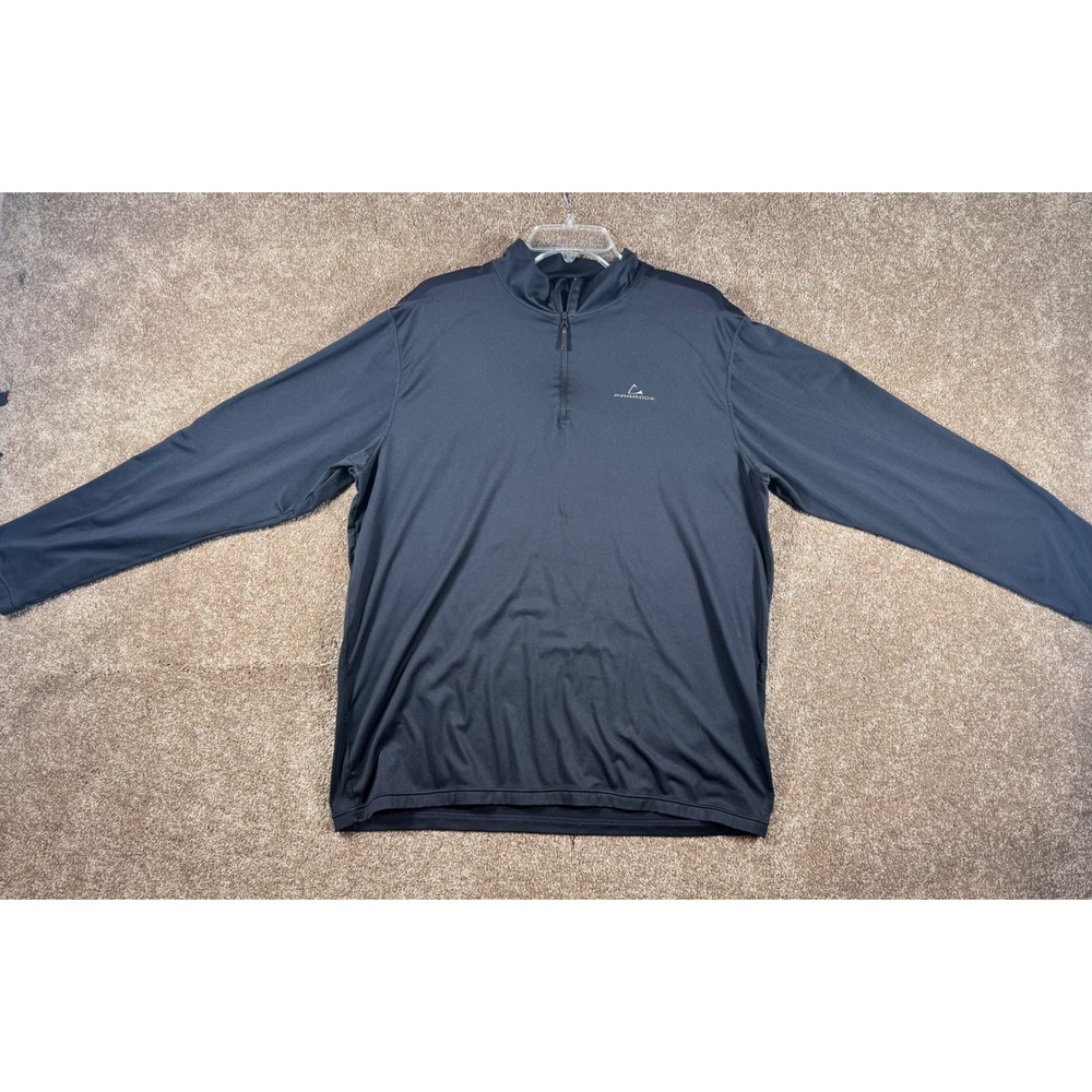 Paradox Mens XL Black Quarter Zip Pullover Long Sleeve Performance Shirt Stretch